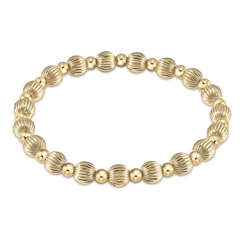 dignity grateful pattern 6mm bead bracelet - gold by enewton