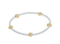 Signature Cross Small 2mm Mixed Metal Bracelet - Gold by enewton