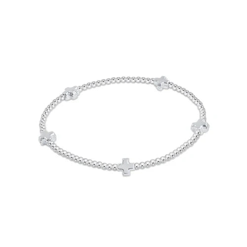 Signature Cross Small 2mm Sterling Bracelet - Sterling by enewton