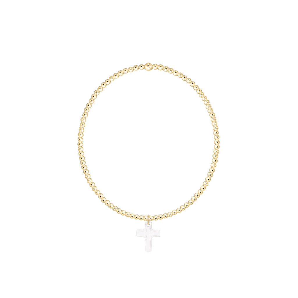 Classic Gold 2mm Bracelet - Blessed Crystal Charm
