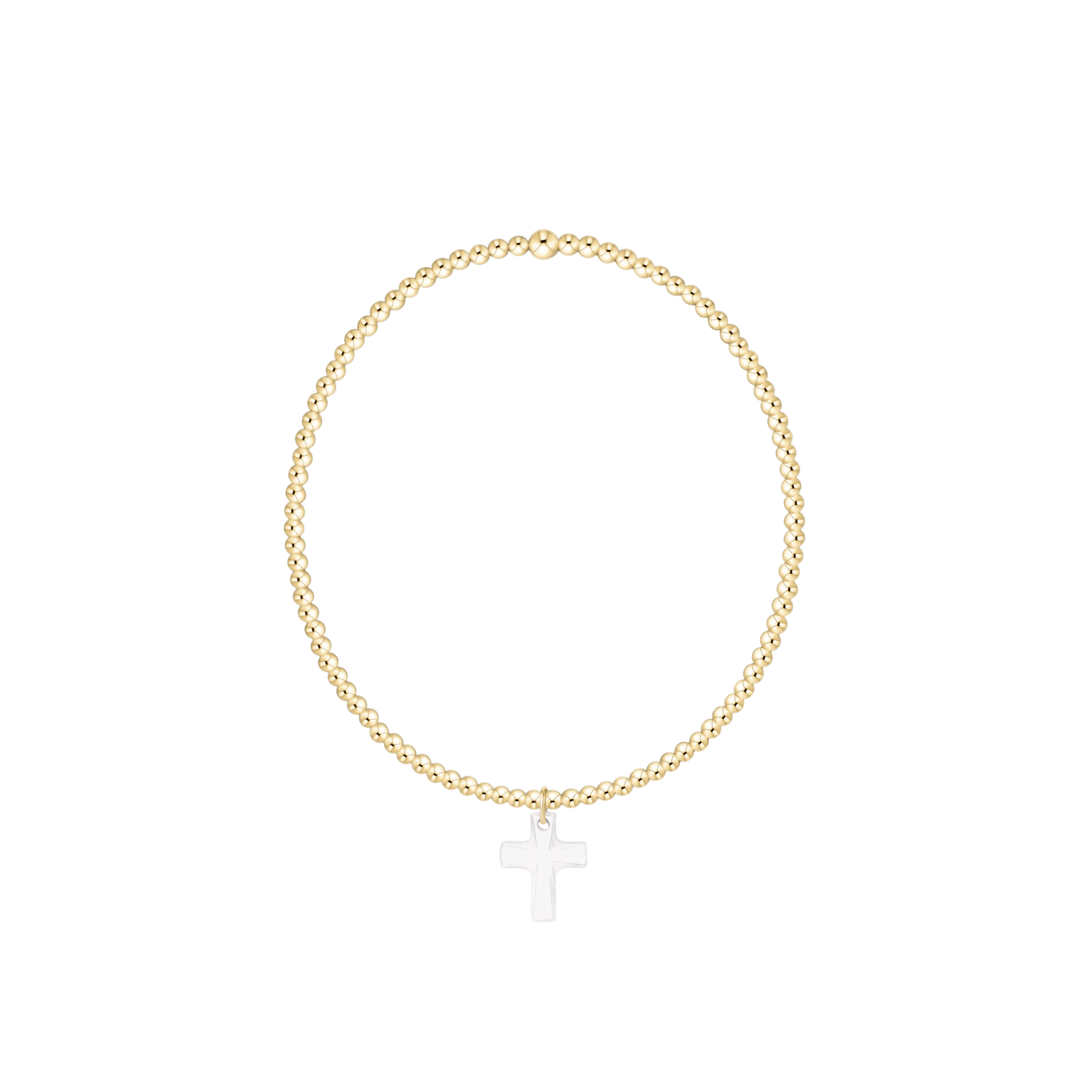 Classic Gold 2mm Bracelet - Blessed Crystal Charm