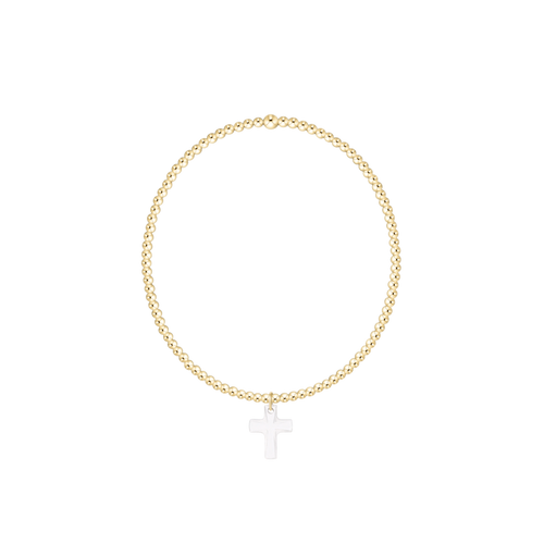 Classic Gold 2mm Bracelet - Blessed Crystal Charm