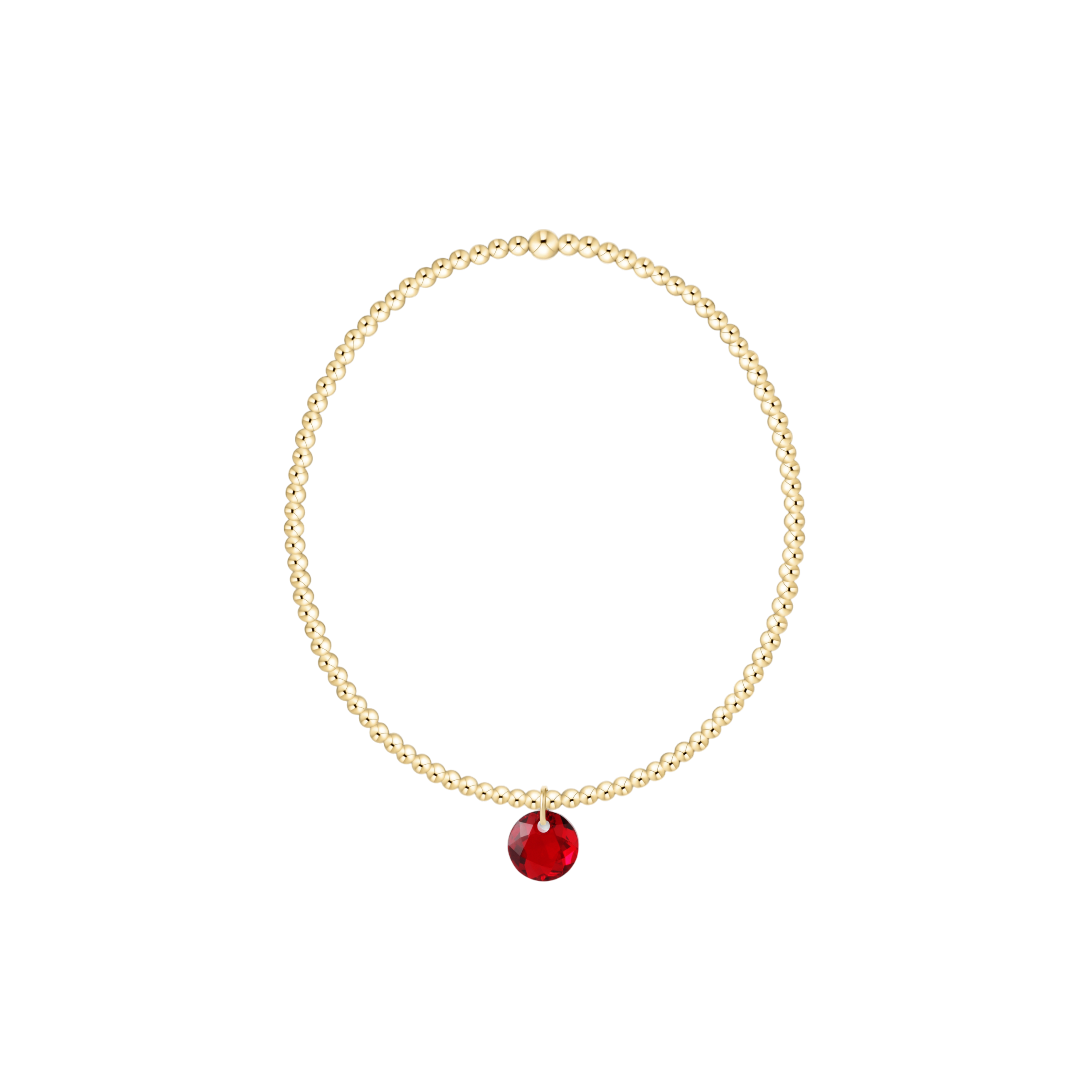 Classic Gold 2mm Bracelet - Reflection Small Charm - 01
