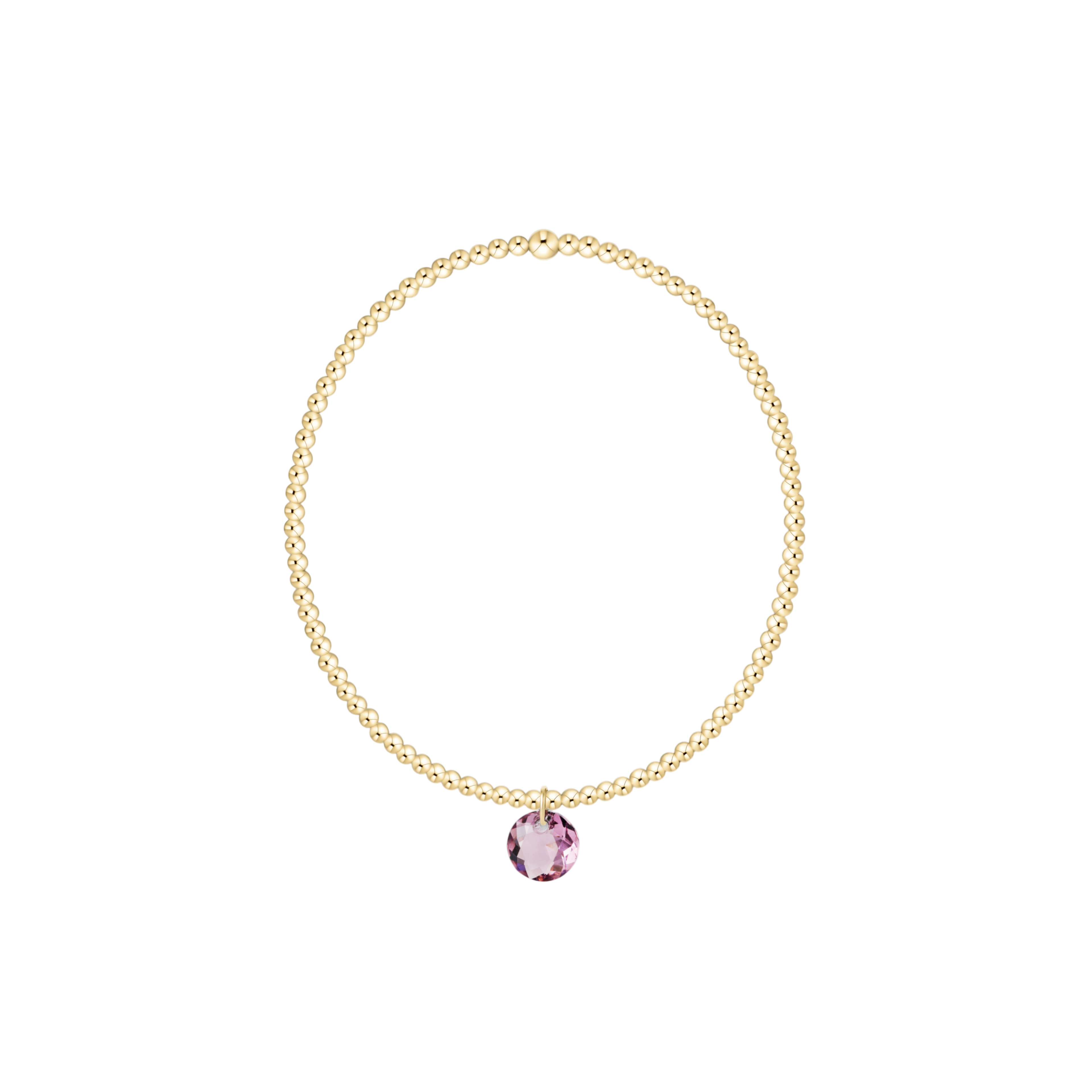 Classic Gold 2mm Bracelet - Reflection Small Charm - 02