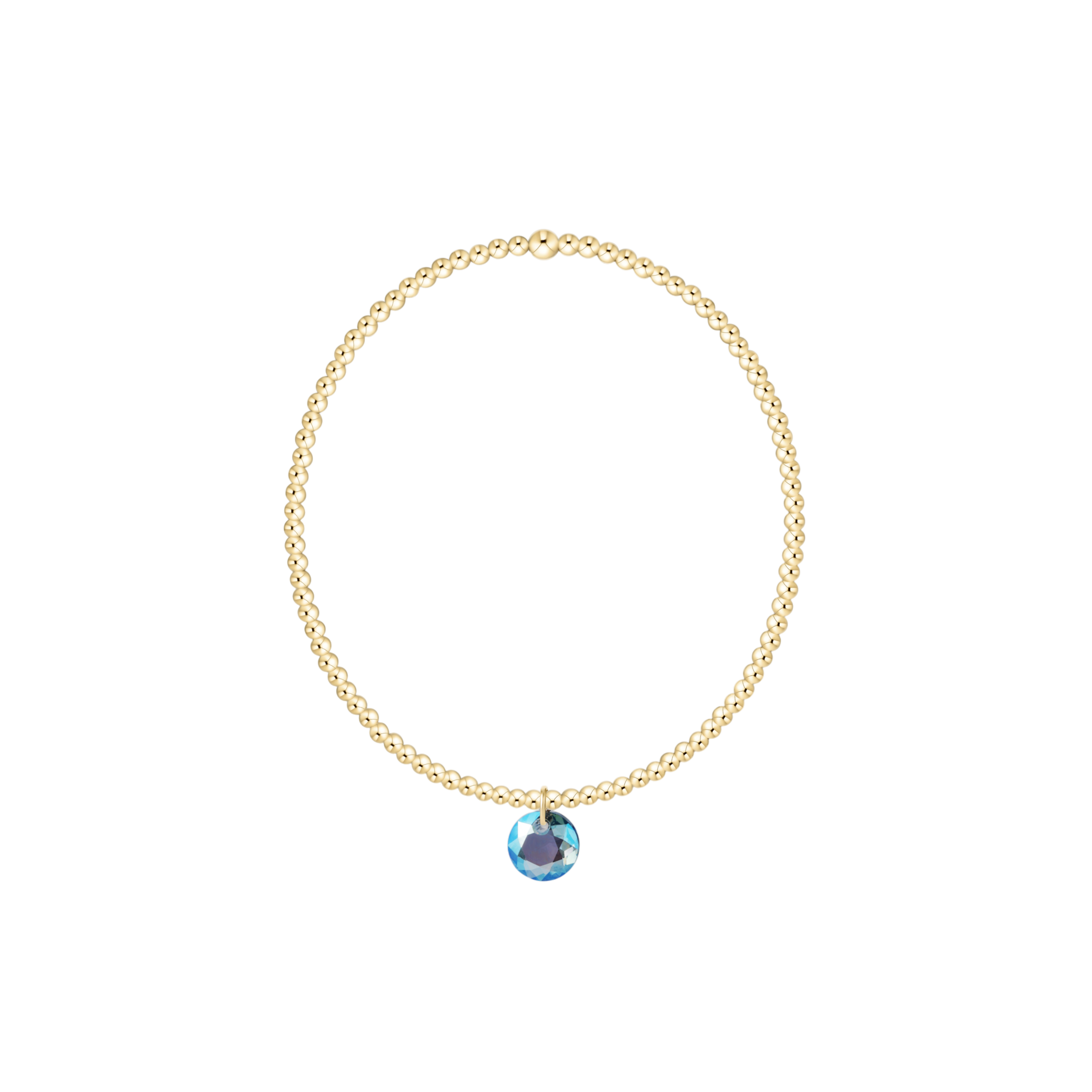 Classic Gold 2mm Bracelet - Reflection Small Charm - 03