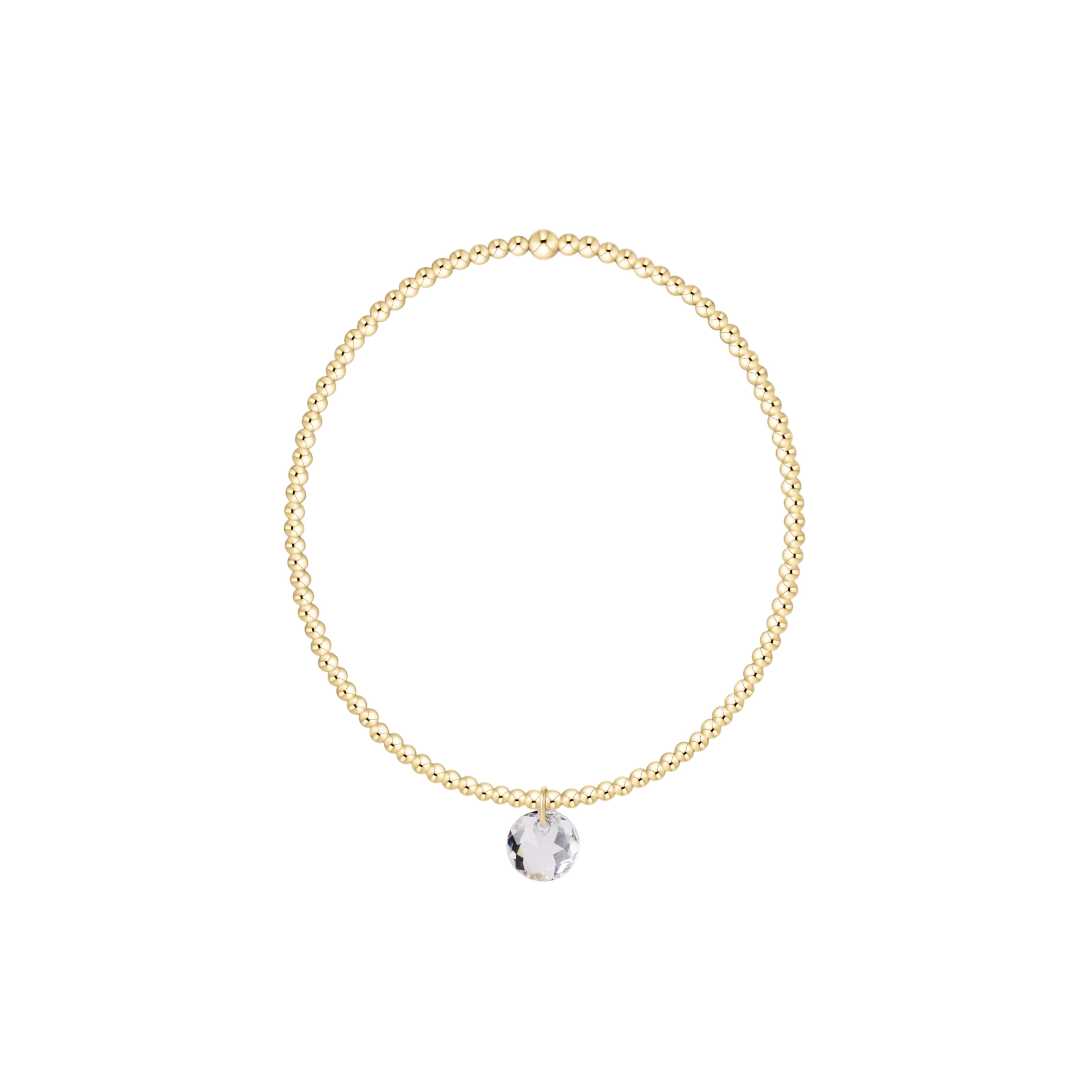 Classic Gold 2mm Bracelet - Reflection Small Charm - 04