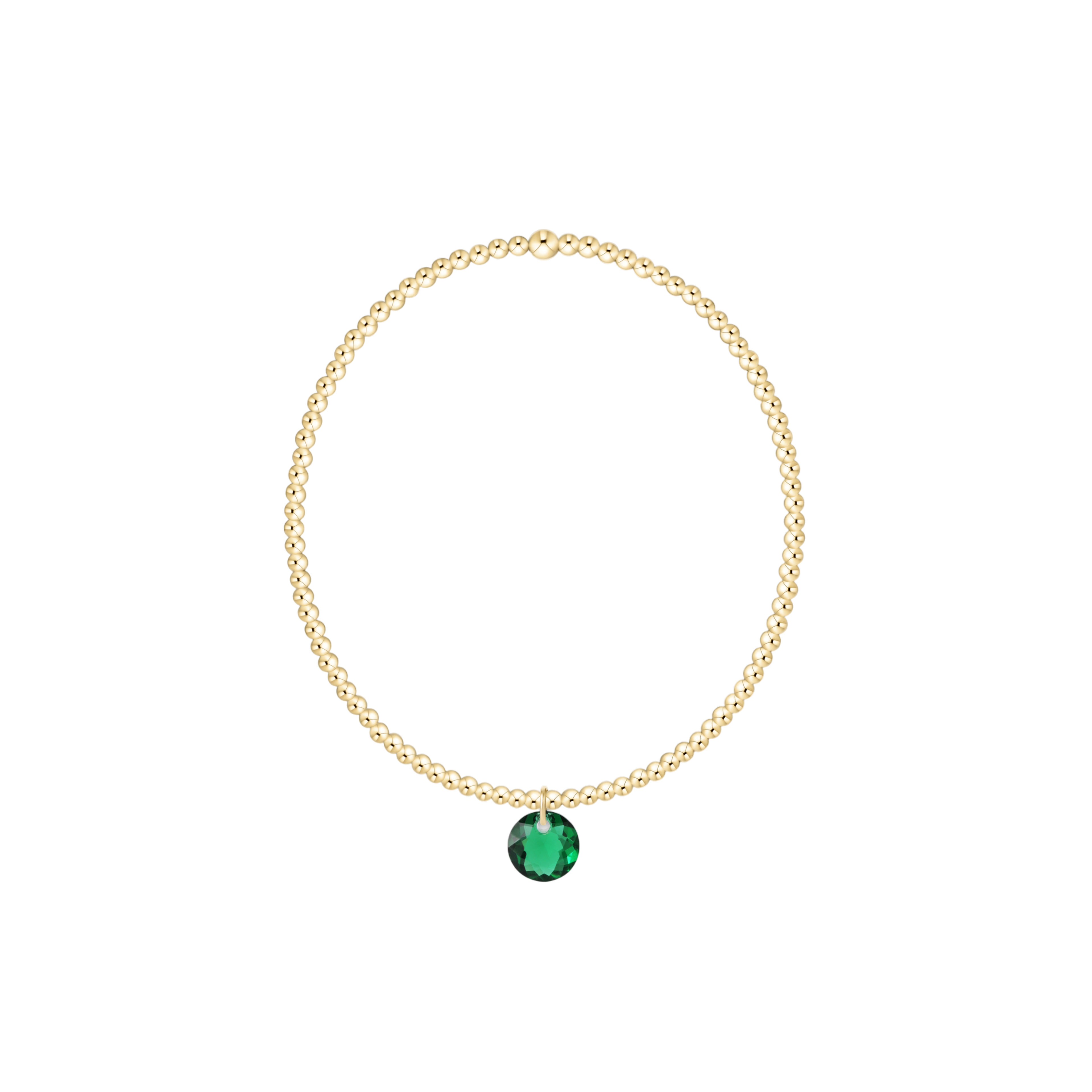 Classic Gold 2mm Bracelet - Reflection Small Charm - 05