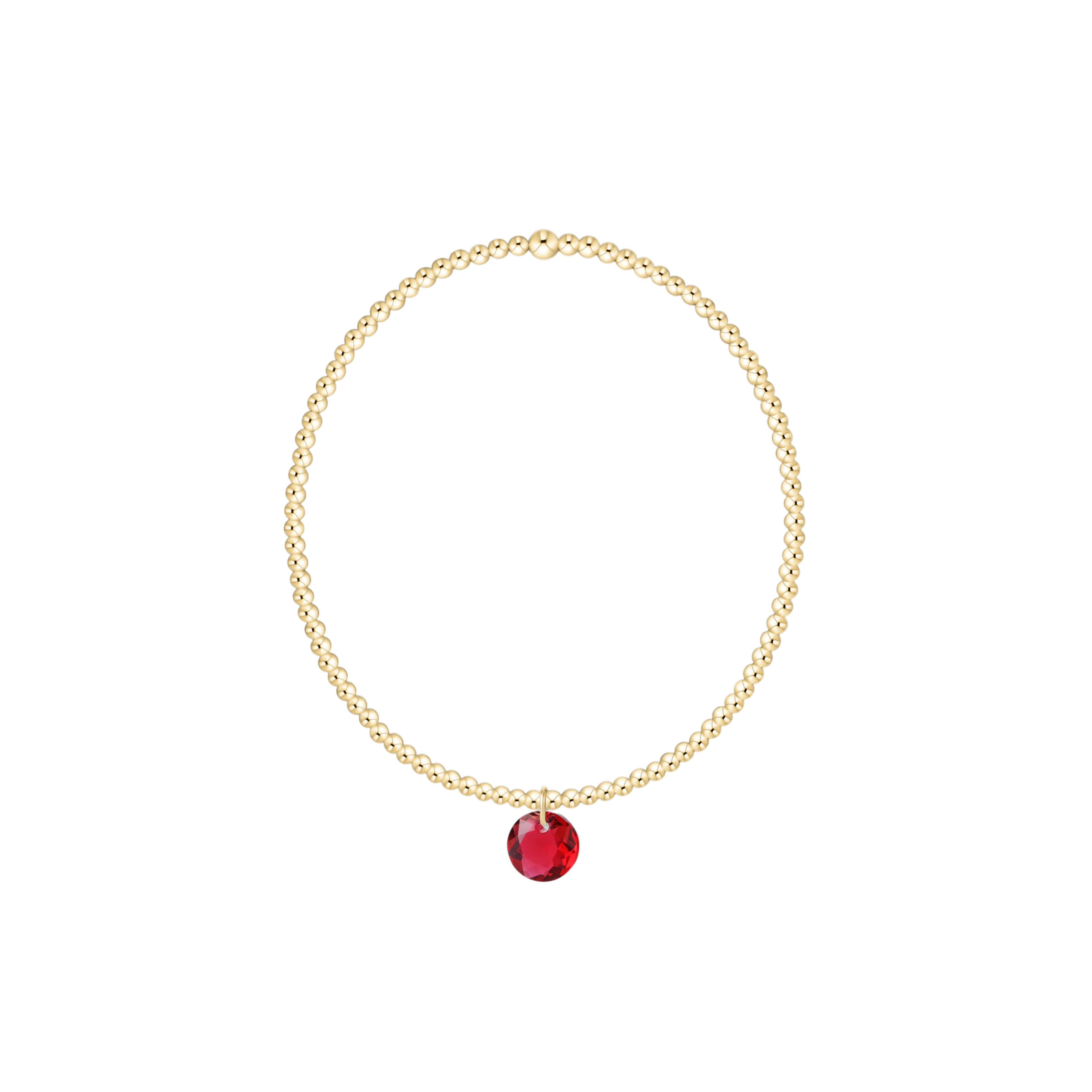 Classic Gold 2mm Bracelet - Reflection Small Charm - 07