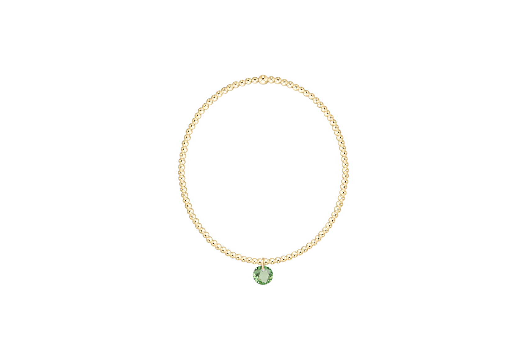 Classic Gold 2mm Bracelet - Reflection Small Charm - 08