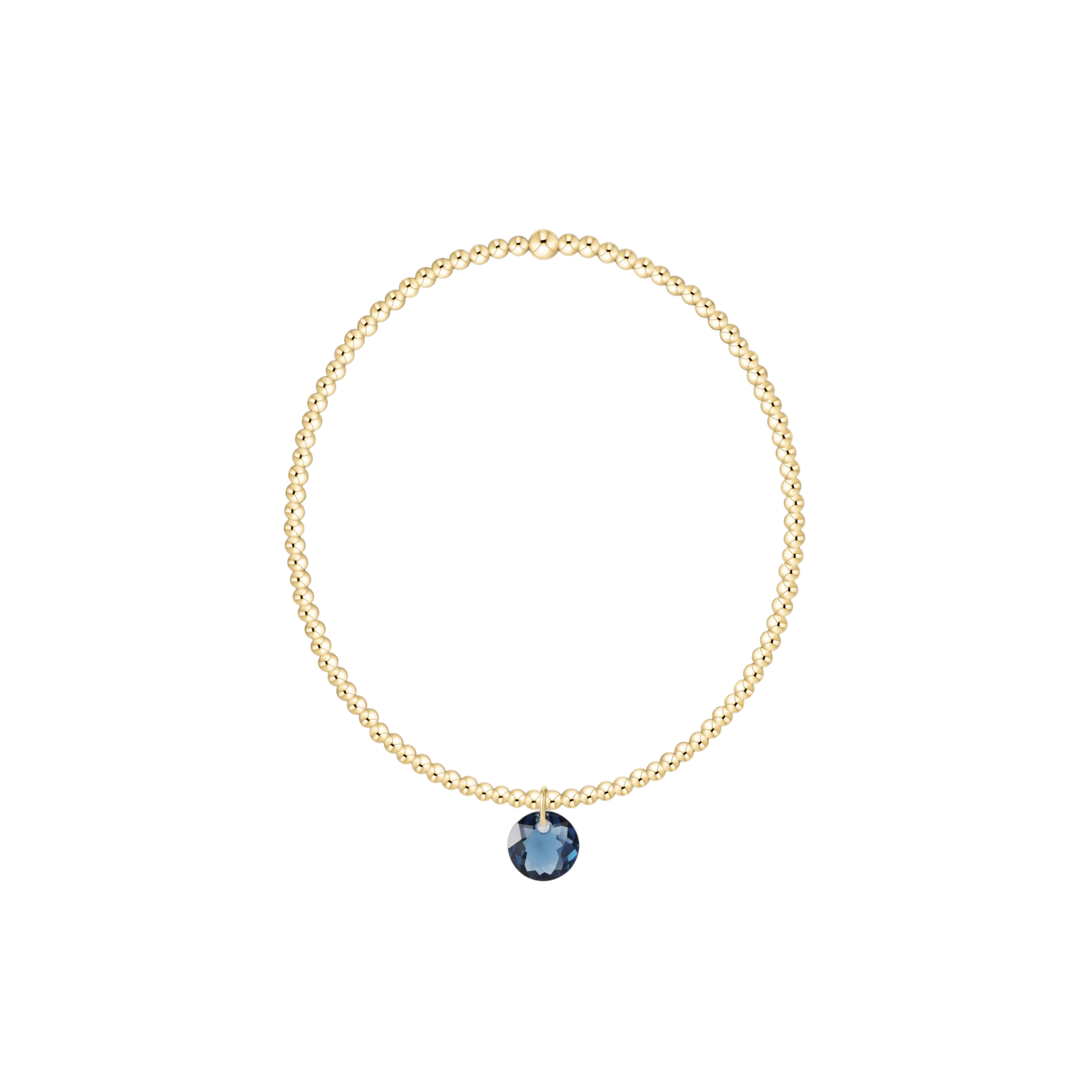 Classic Gold 2mm Bracelet - Reflection Small Charm - 09