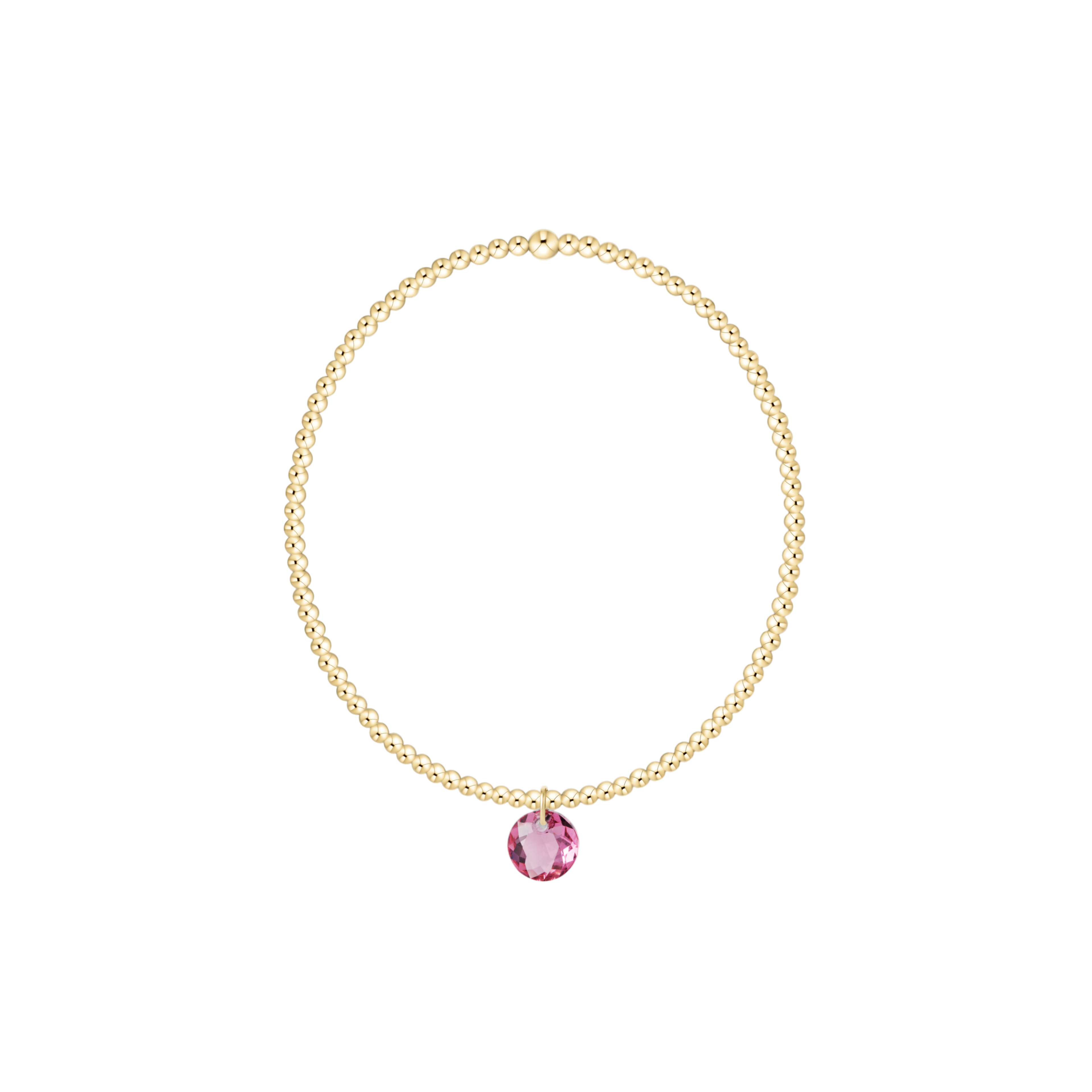 Classic Gold 2mm Bracelet - Reflection Small Charm - 10