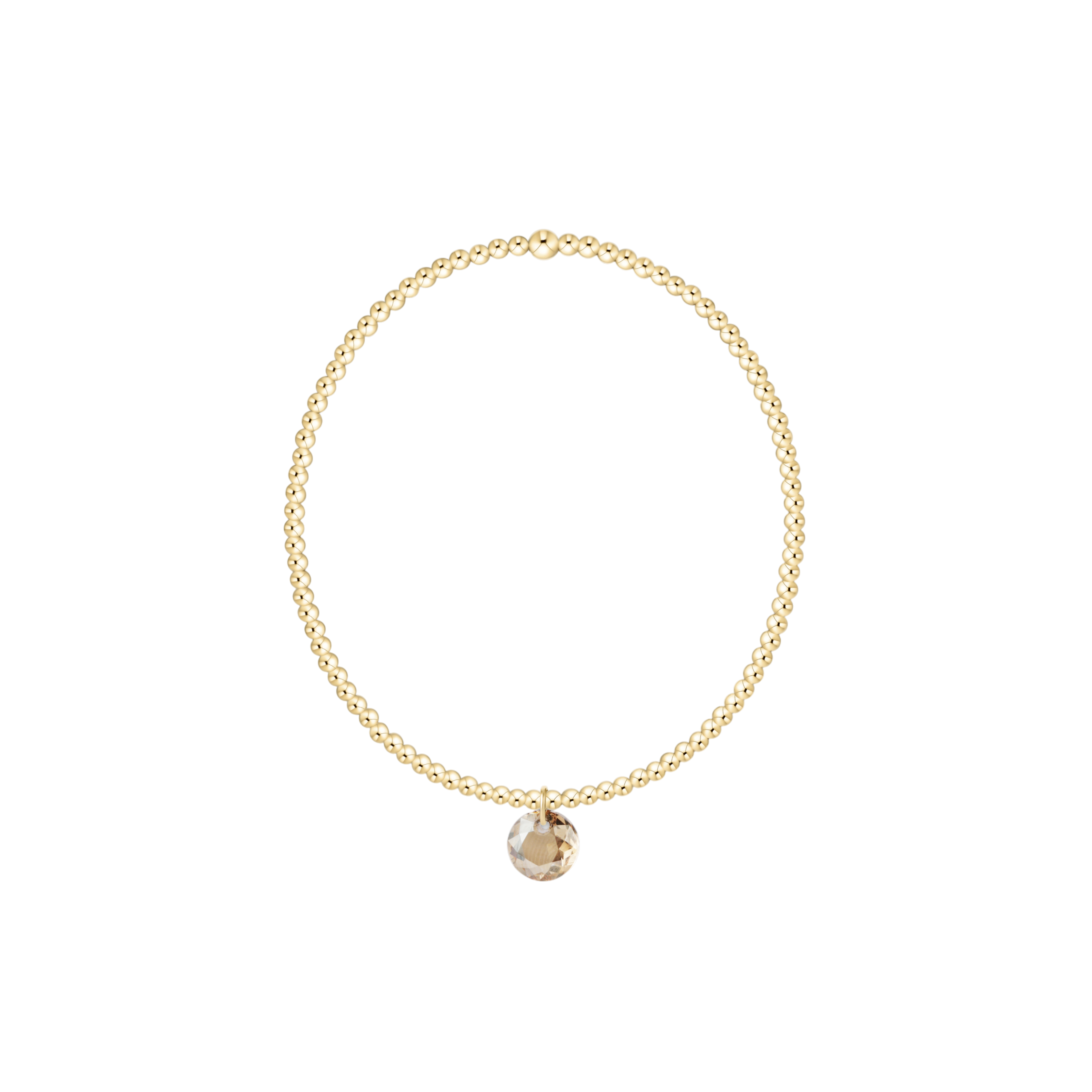 Classic Gold 2mm Bracelet - Reflection Small Charm - 11