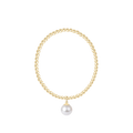 Classic Gold 3mm Bracelet - Classic Pearl 10mm Charm