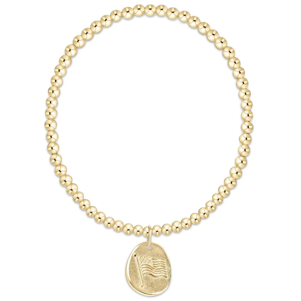 Classic Gold 3mm Bracelet 6.25" - Inspire America Gold Disc by enewton