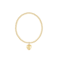 Classic Gold 3mm Bracelet - Love Plush Gold Charm