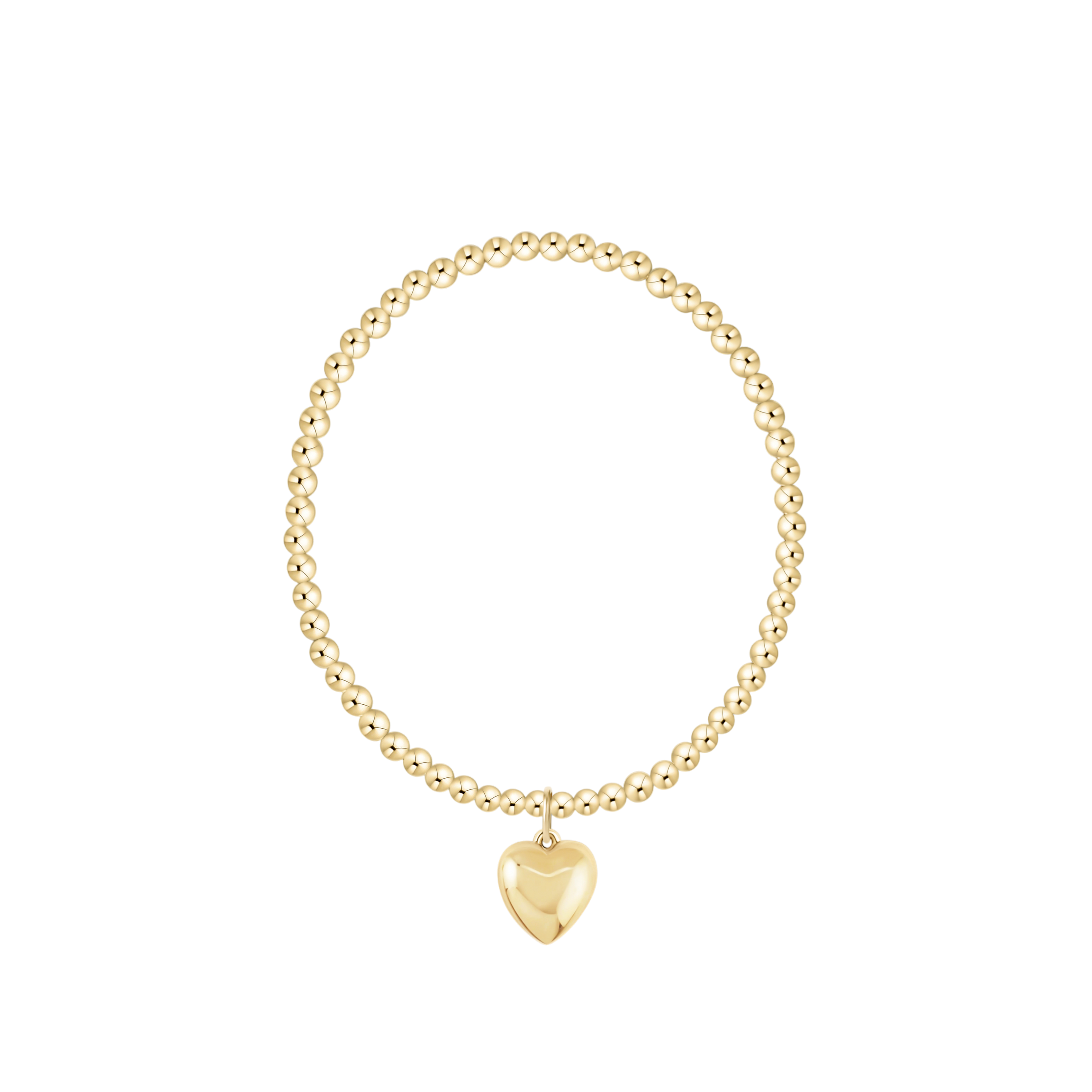 Classic Gold 3mm Bracelet - Love Plush Gold Charm