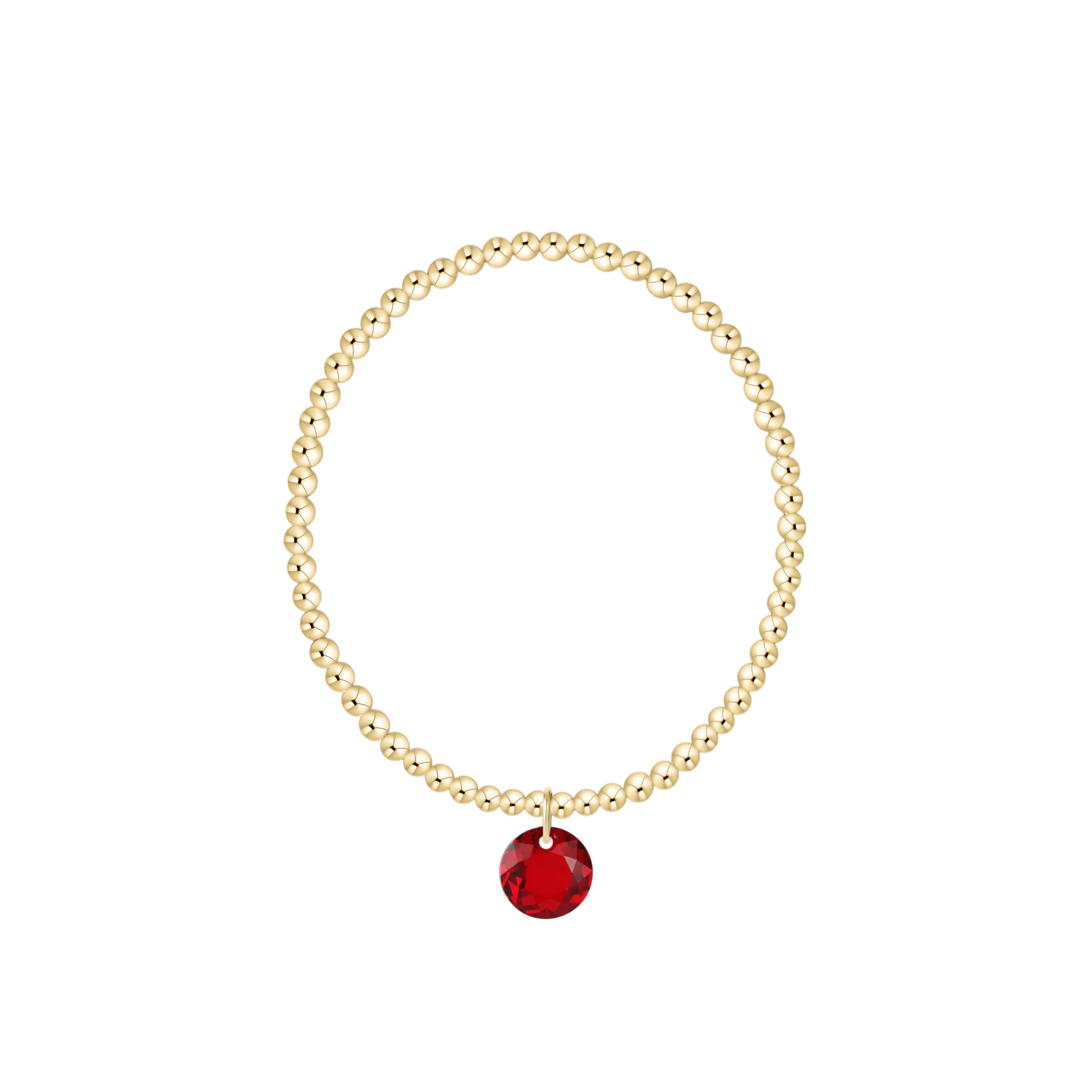 Classic Gold 3mm Bracelet - Reflection Charm - 01