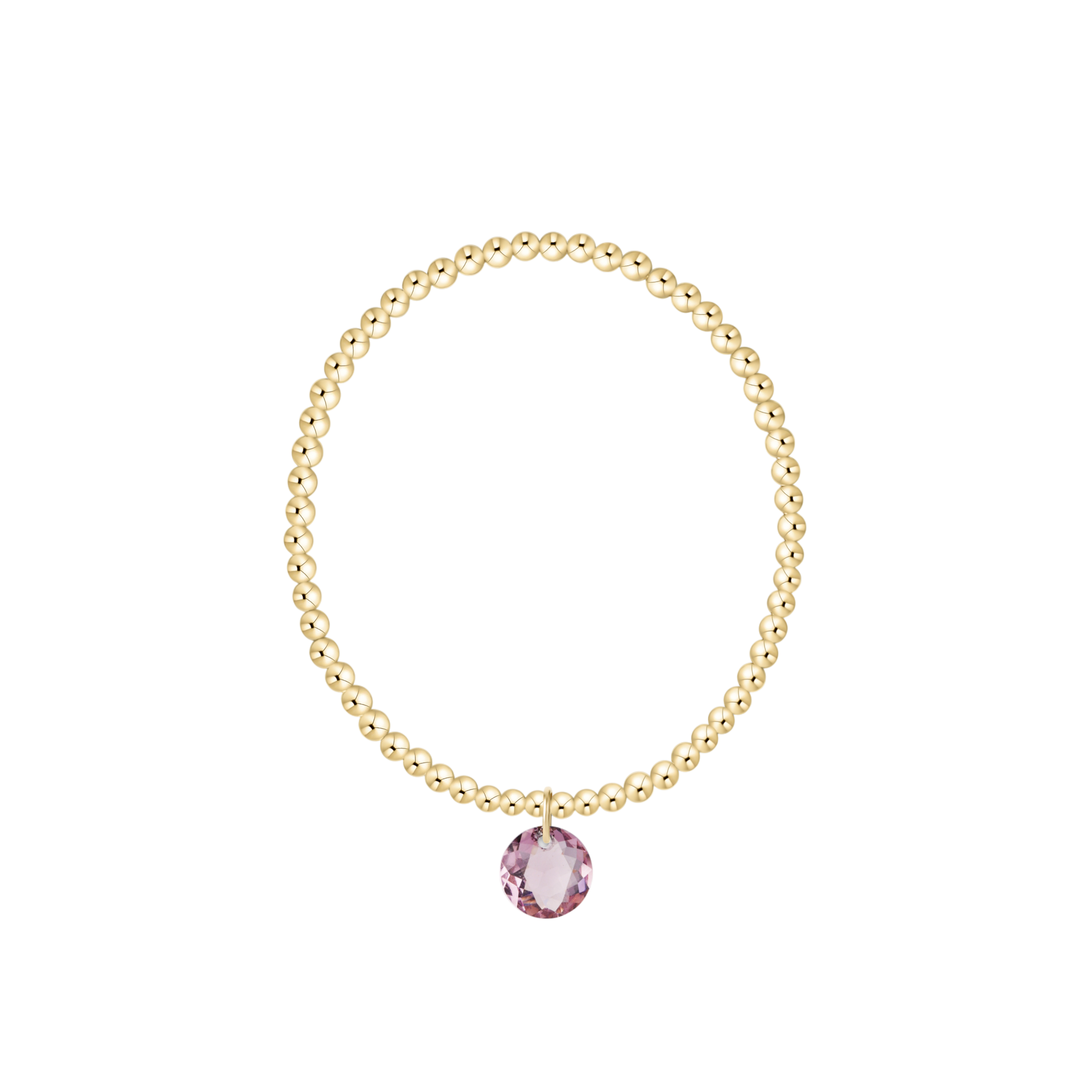 Classic Gold 3mm Bracelet - Reflection Charm - 02