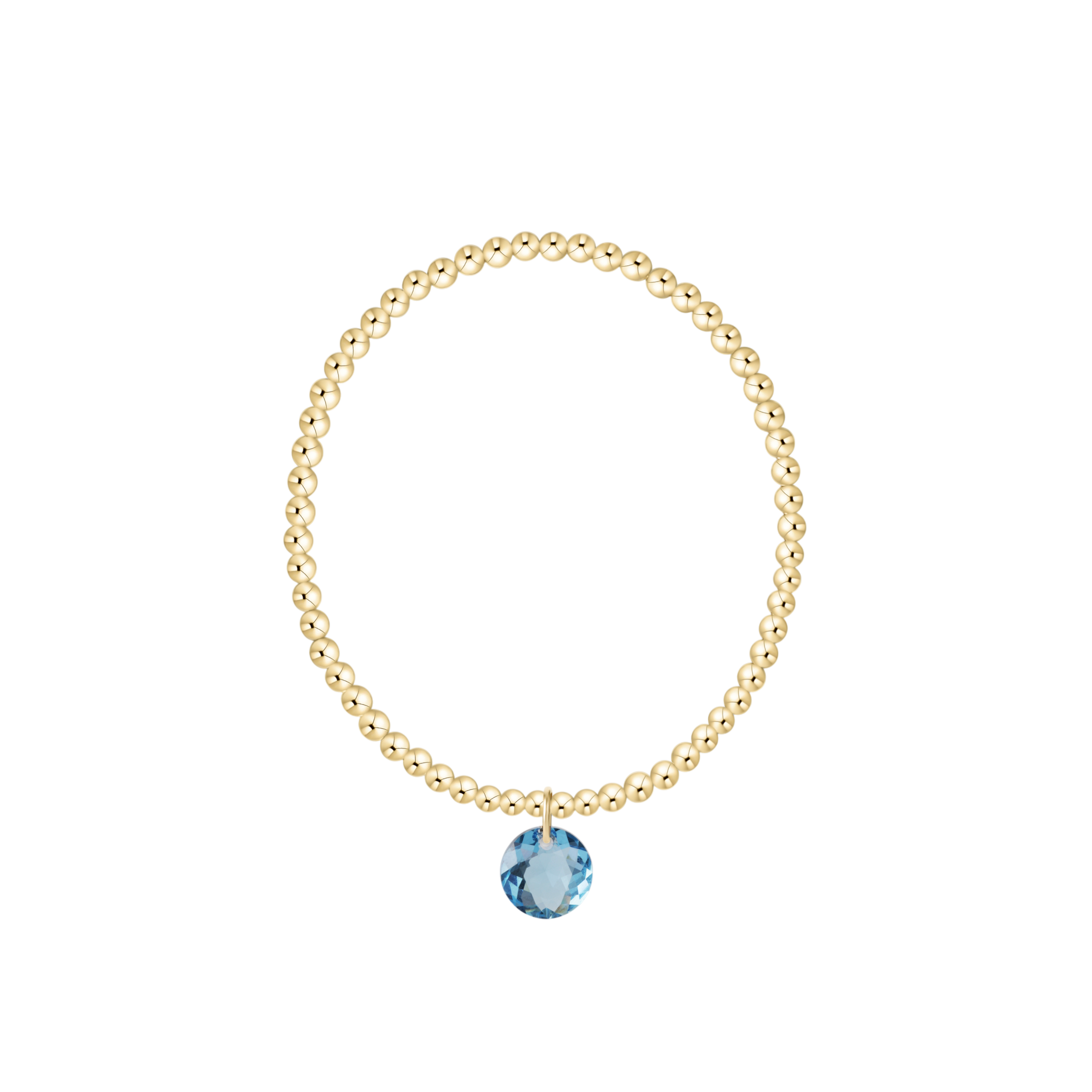 Classic Gold 3mm Bracelet - Reflection Charm - 03