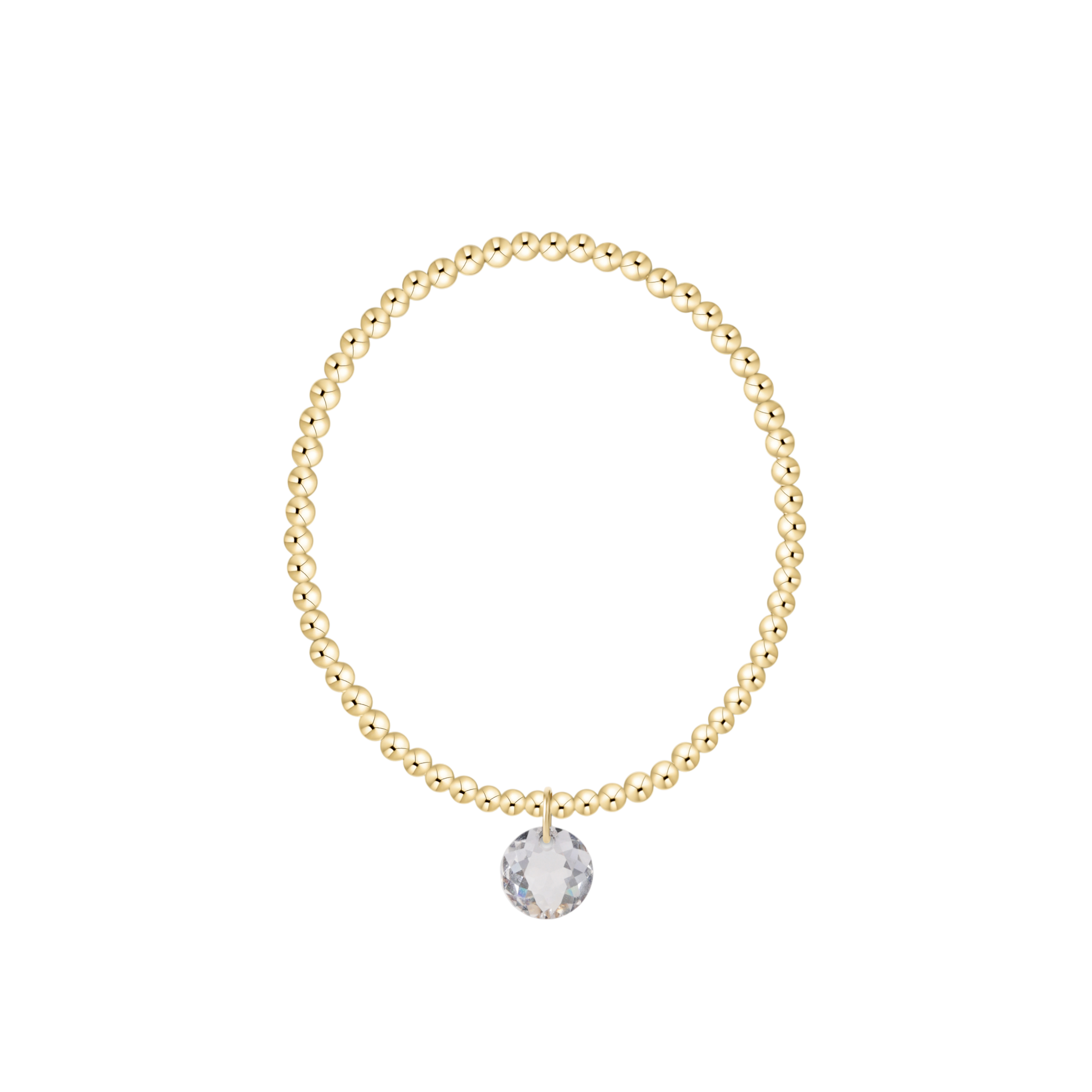 Classic Gold 3mm Bracelet - Reflection Charm - 04