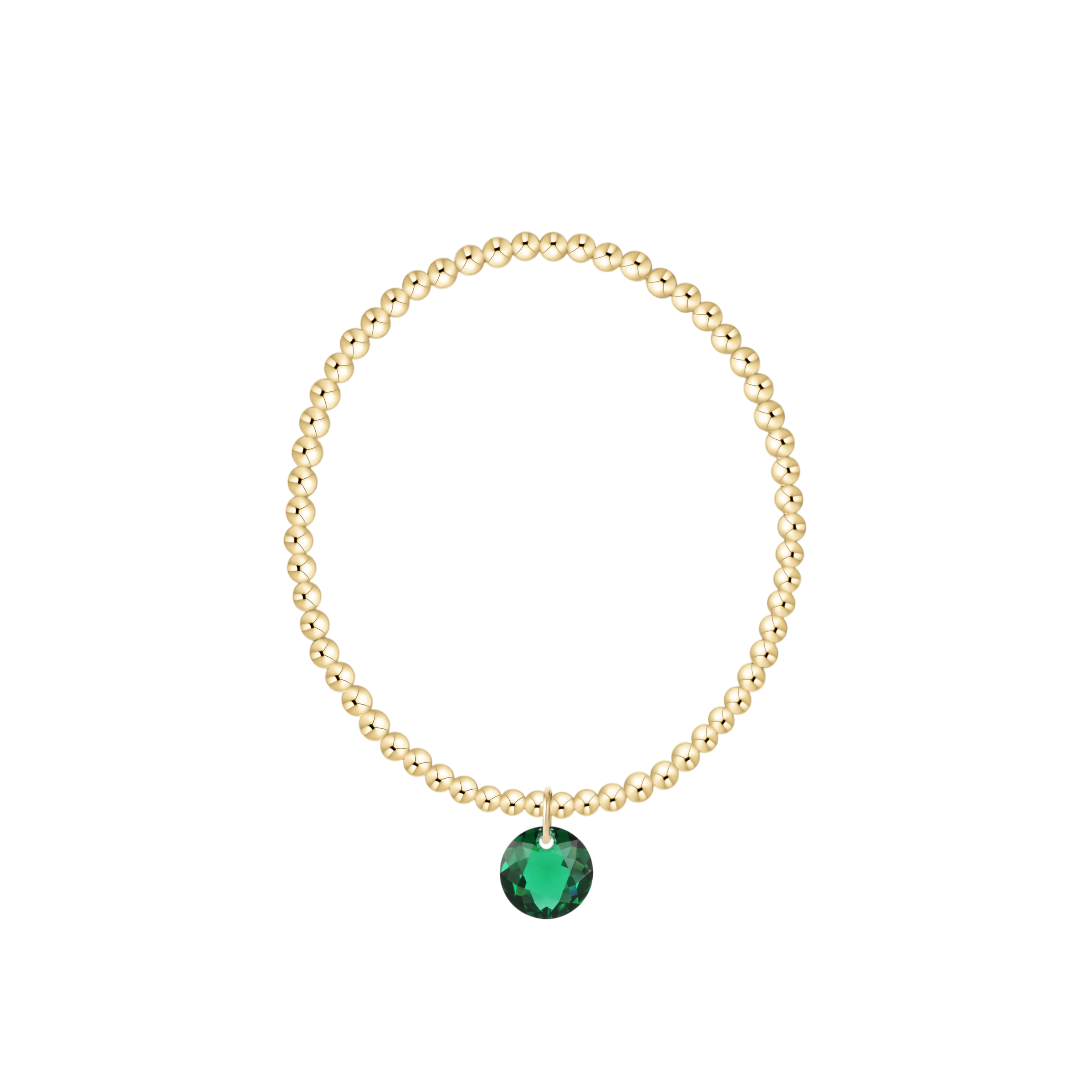 Classic Gold 3mm Bracelet - Reflection Charm - 05