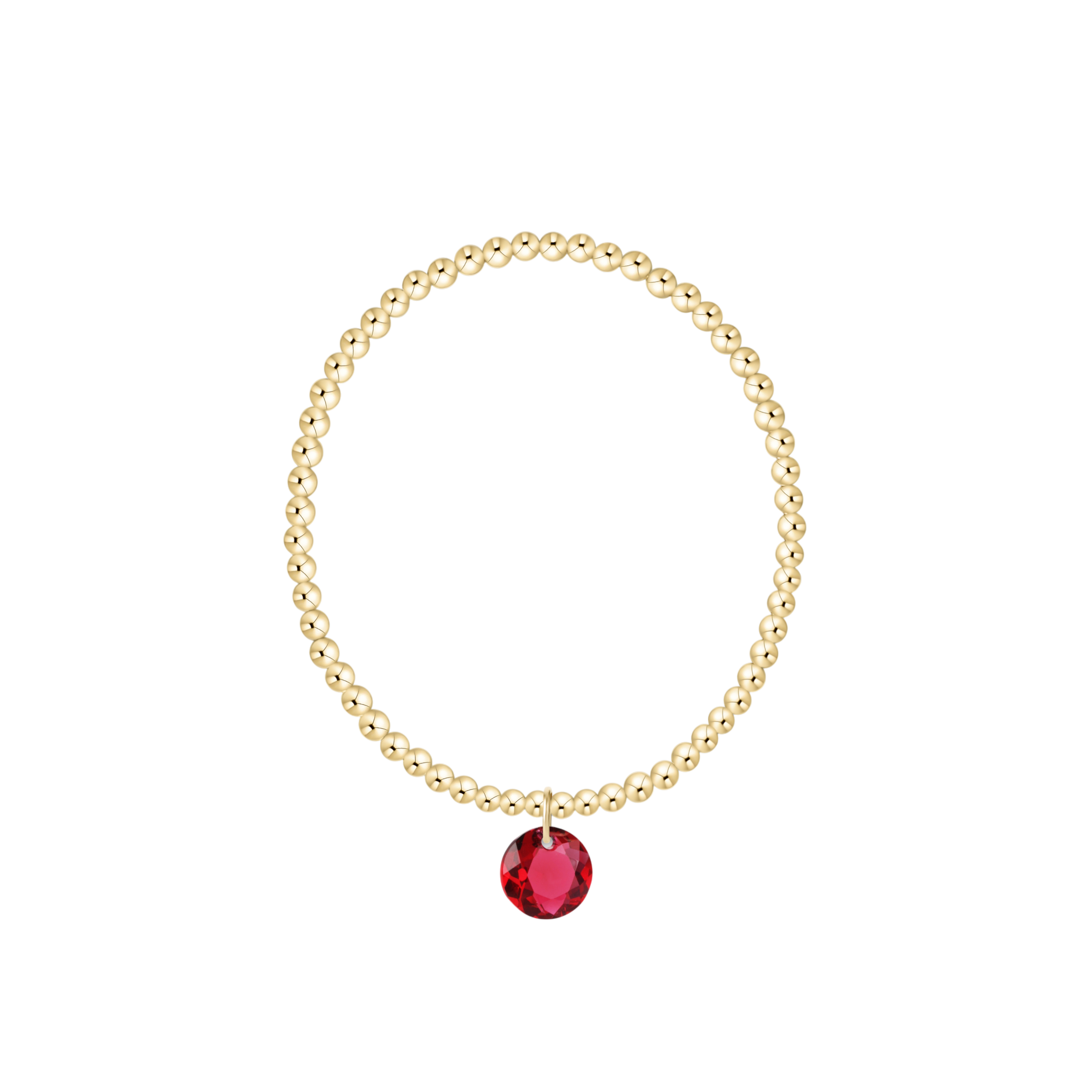 Classic Gold 3mm Bracelet - Reflection Charm - 07