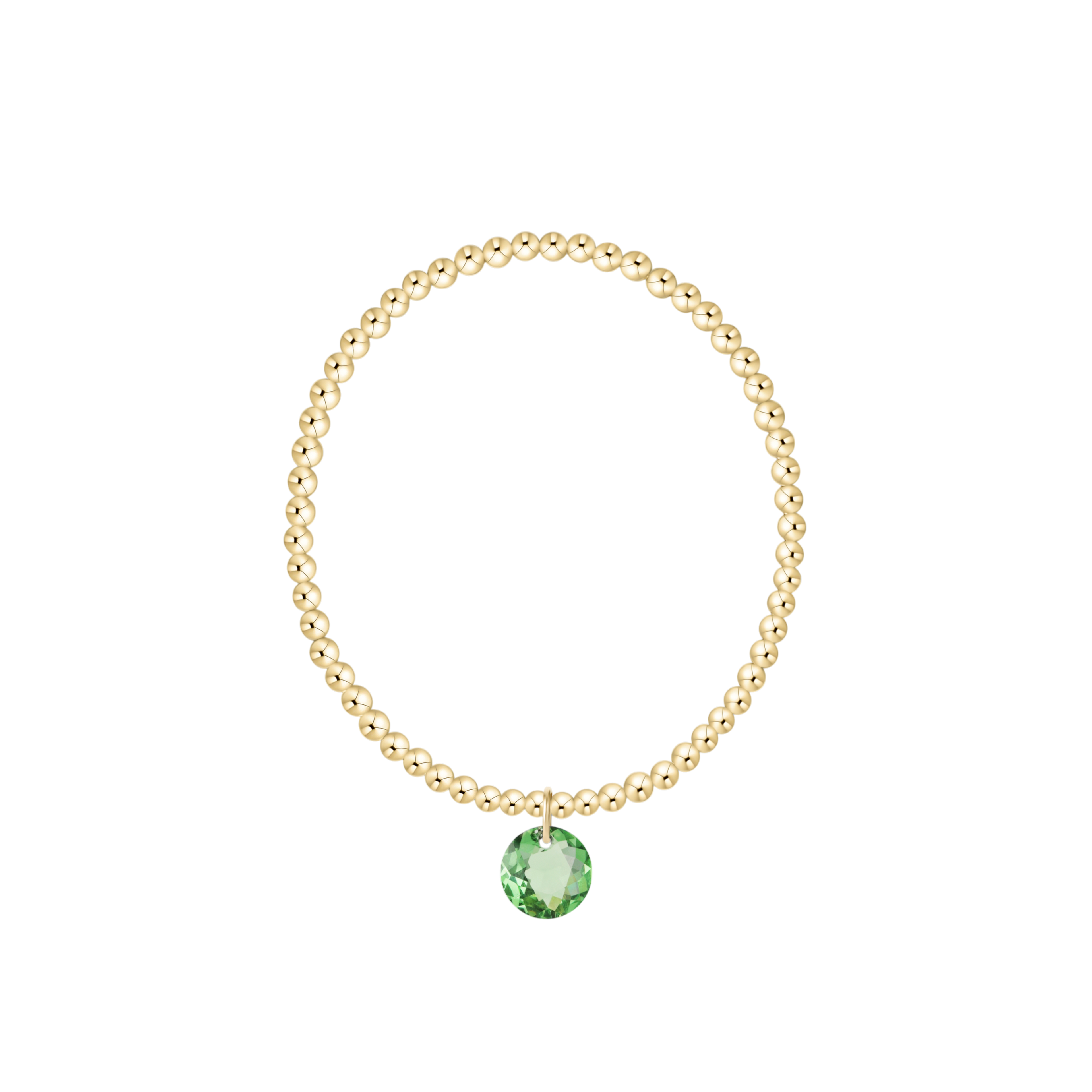 Classic Gold 3mm Bracelet - Reflection Charm - 08