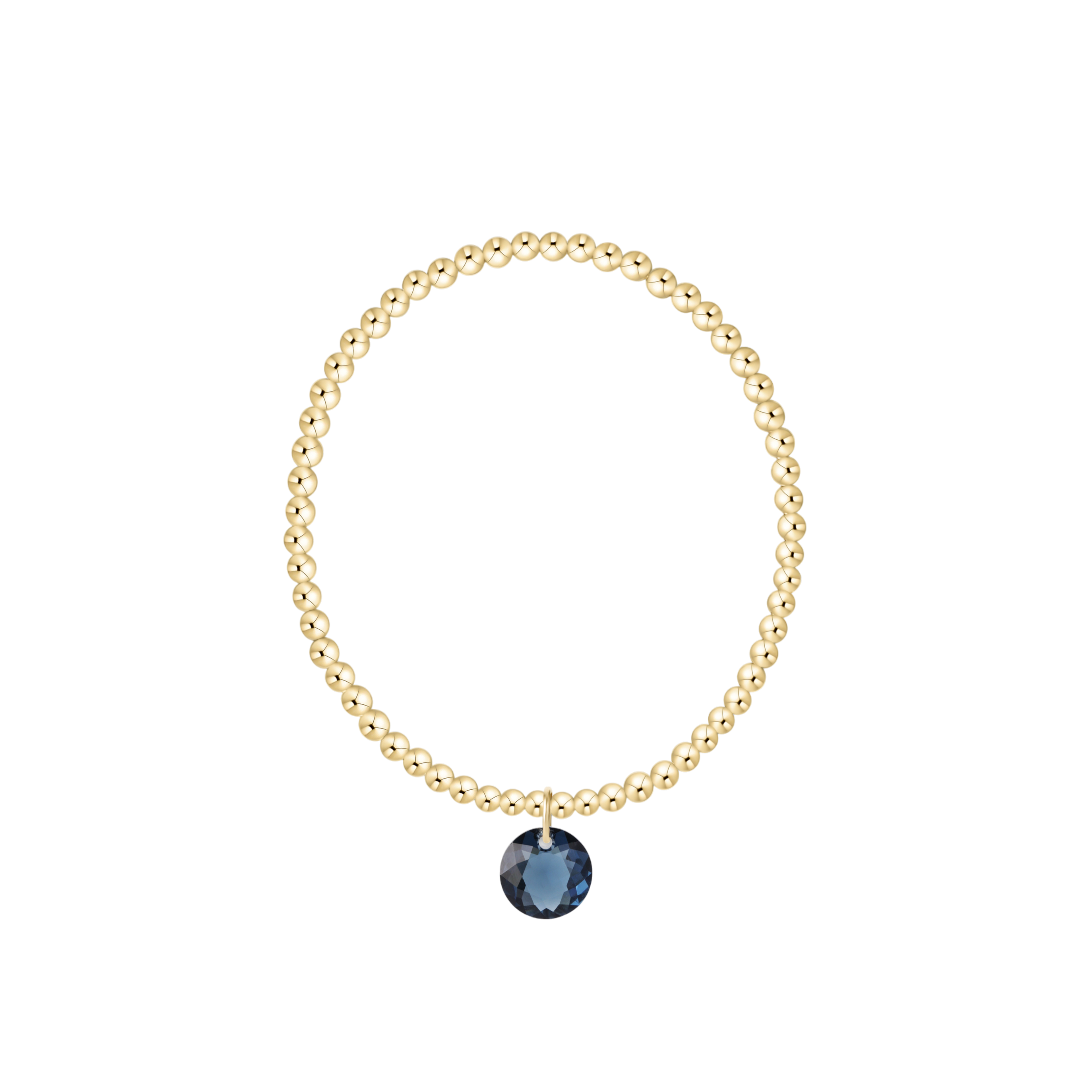 Classic Gold 3mm Bracelet - Reflection Charm - 09