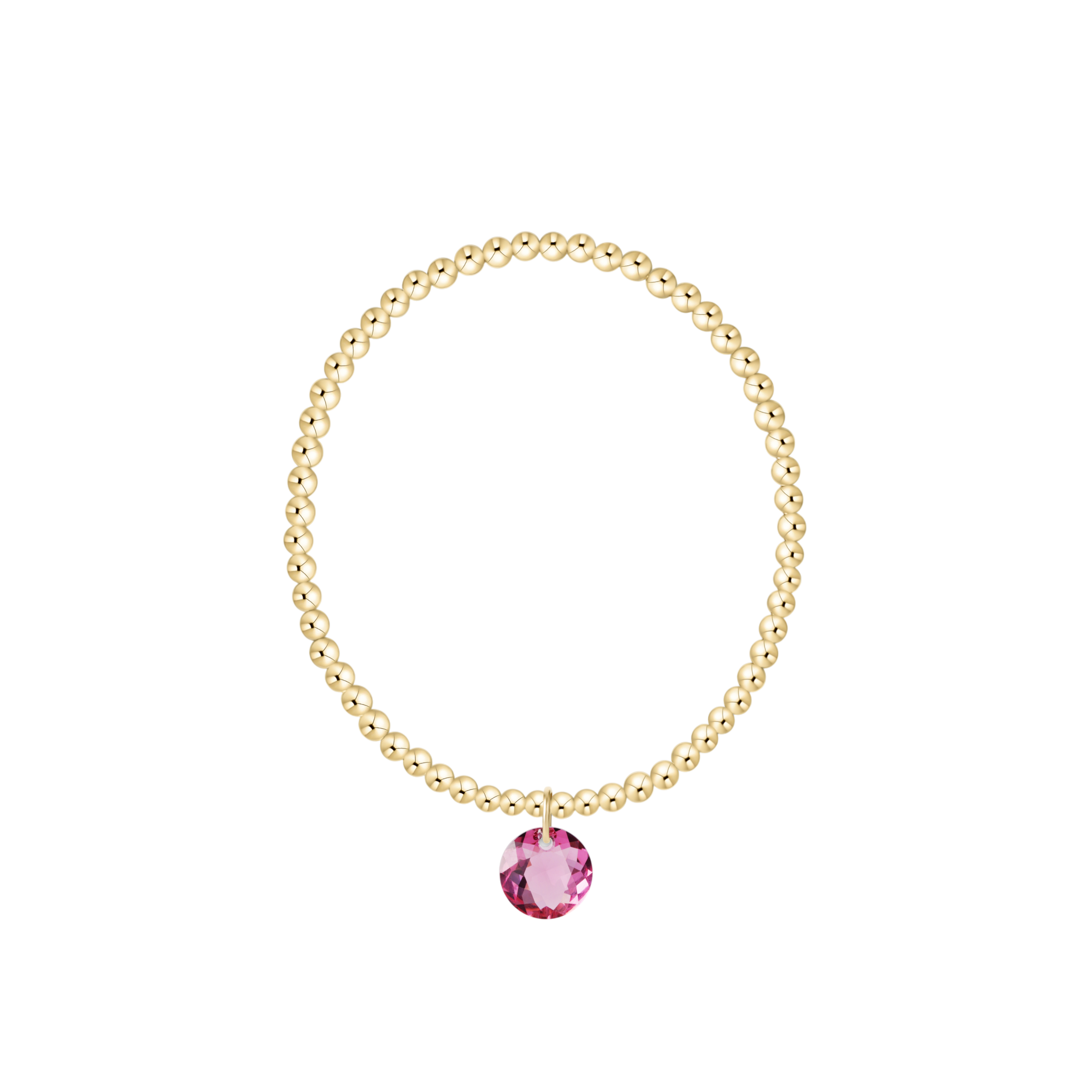 Classic Gold 3mm Bracelet - Reflection Charm - 10