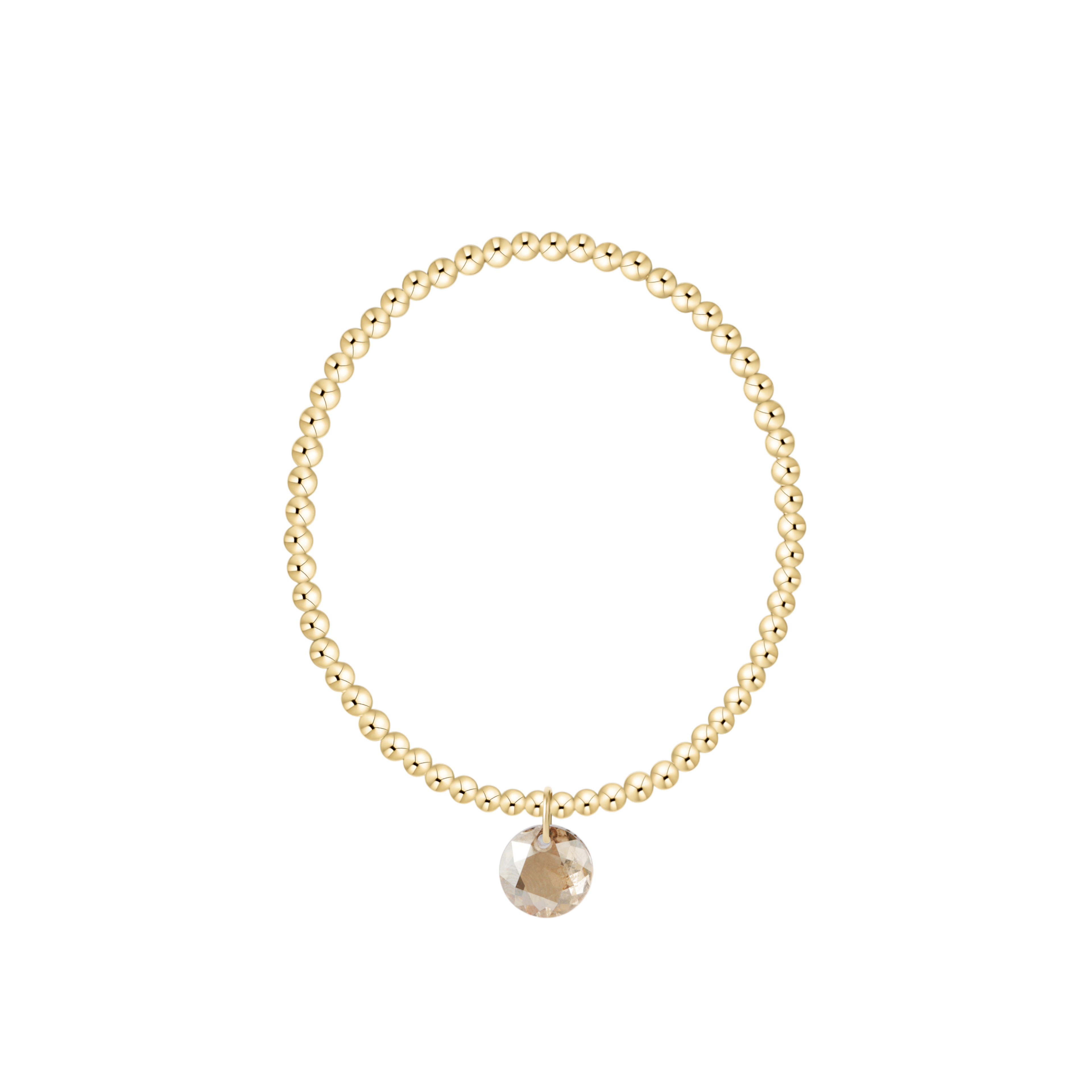 Classic Gold 3mm Bracelet - Reflection Charm - 11