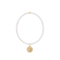 Classic Pearl 3mm Bracelet - Blessing Gold Disc