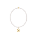 Classic Pearl 3mm Bracelet - Classic Gold 10mm Charm