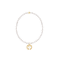 Classic Pearl 3mm Bracelet - Guardian Angel Gold Disc