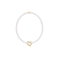 Classic Pearl 3mm Bracelet - Love Gold Charm