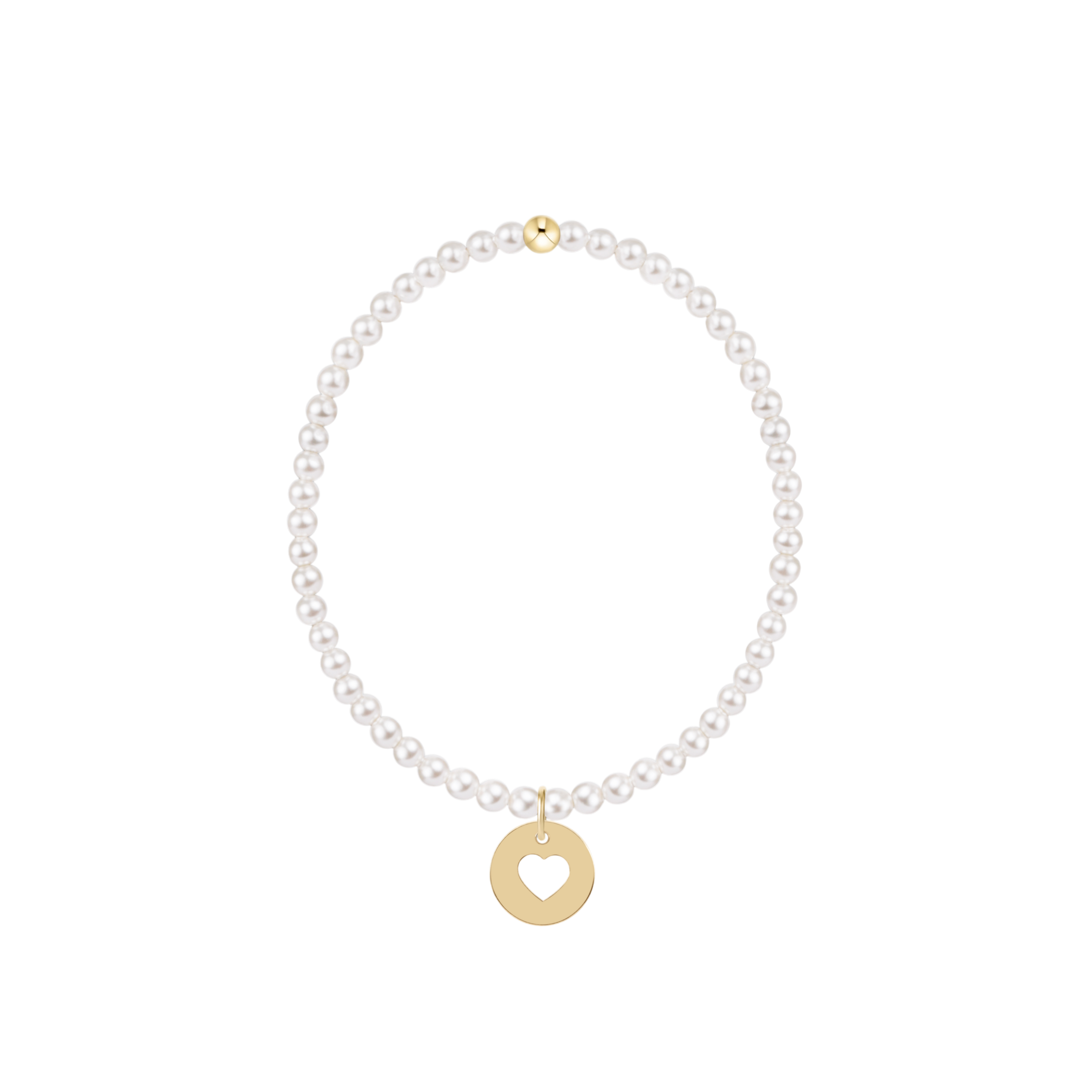 Classic Pearl 3mm Bracelet - Love Gold Disc
