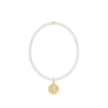 Classic Pearl 3mm Bracelet - Protection Gold Disc