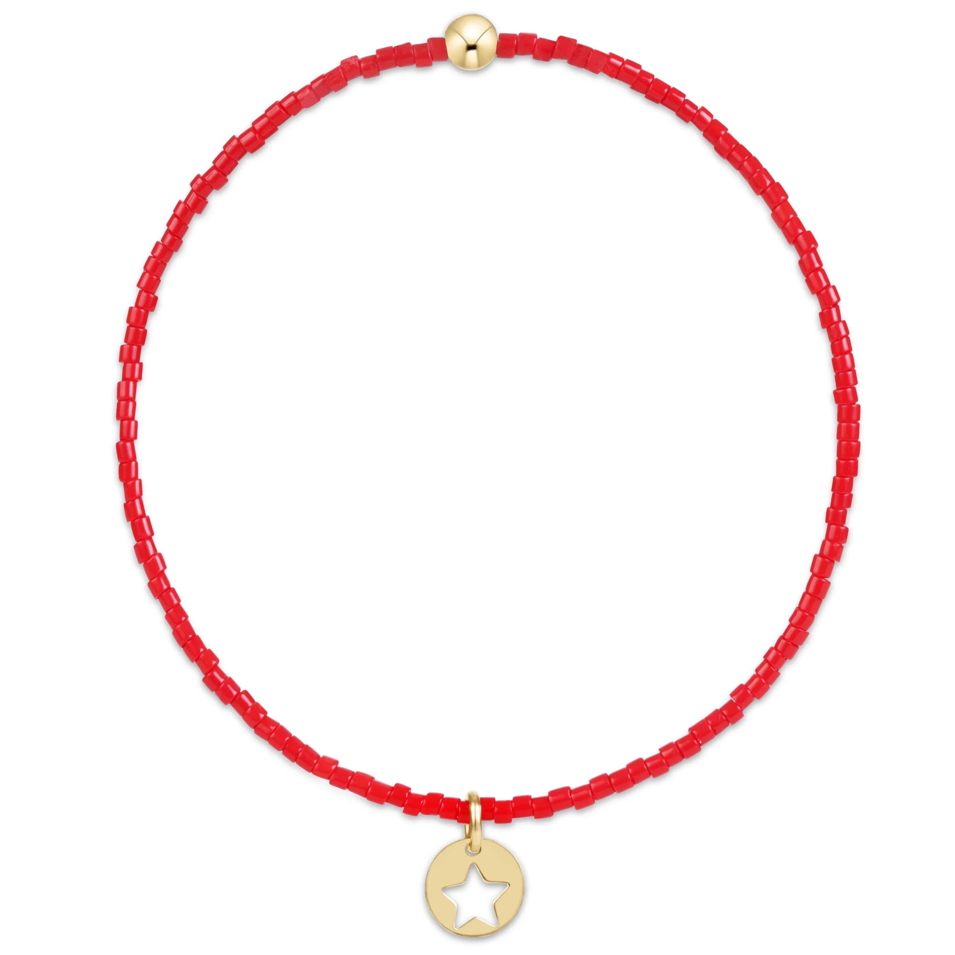 hope classic bracelet 6.25" - red small star disc by enewton