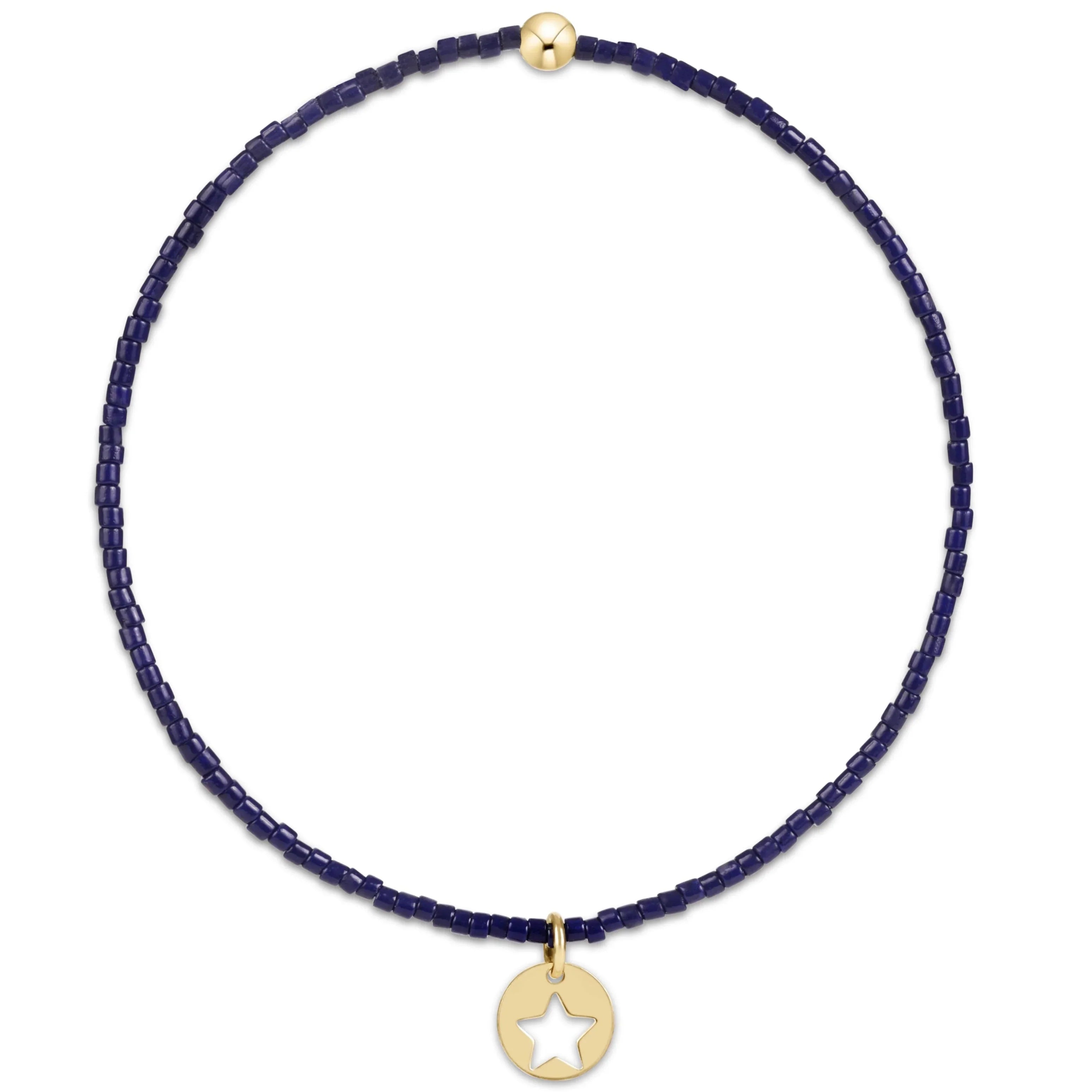 hope classic bracelet 6.25" - navy small star disc by enewton