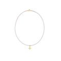 Hope Classic Silky White Bracelet - Signature Cross Small Gold Charm