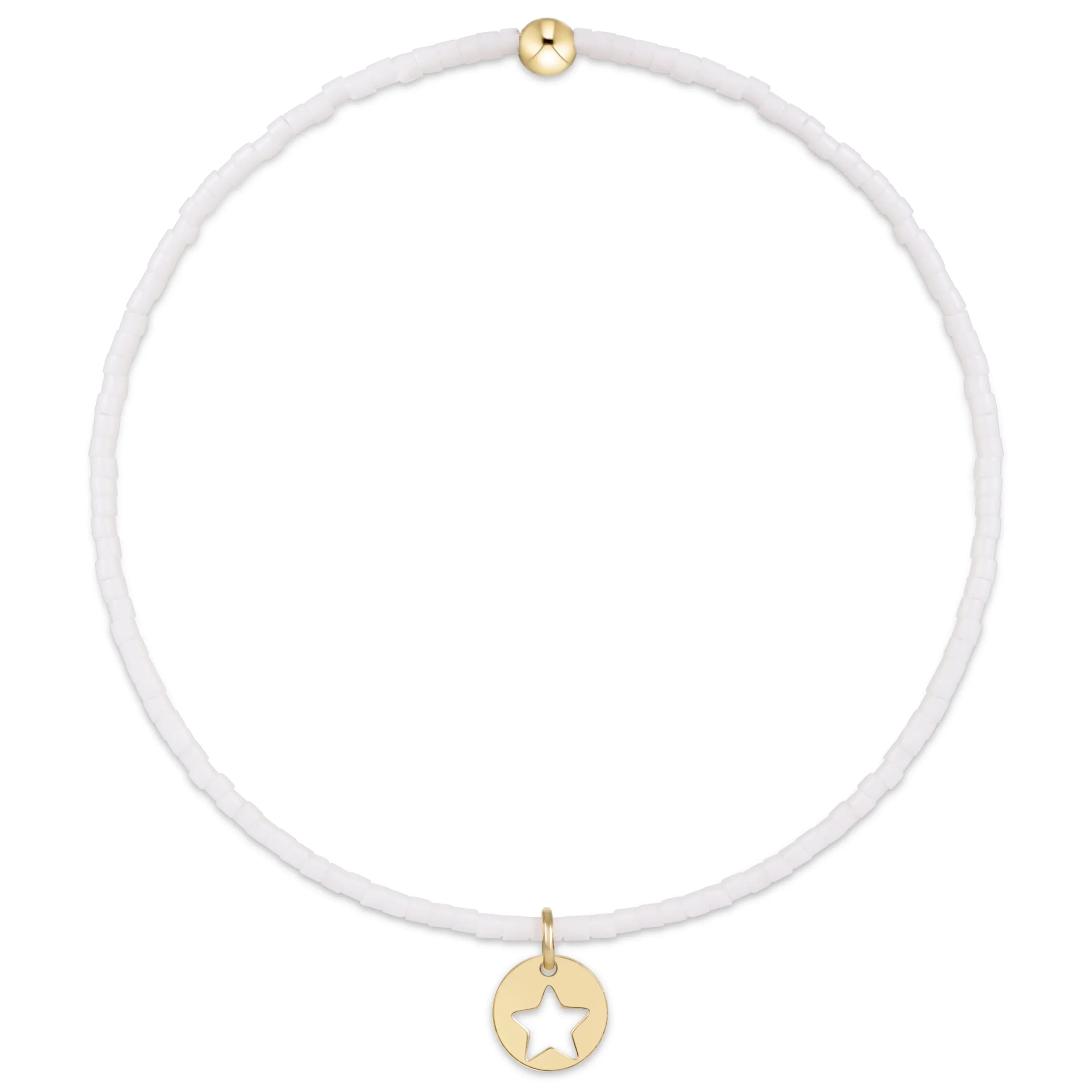 hope classic bracelet 6.25" - white small star disc by enewton