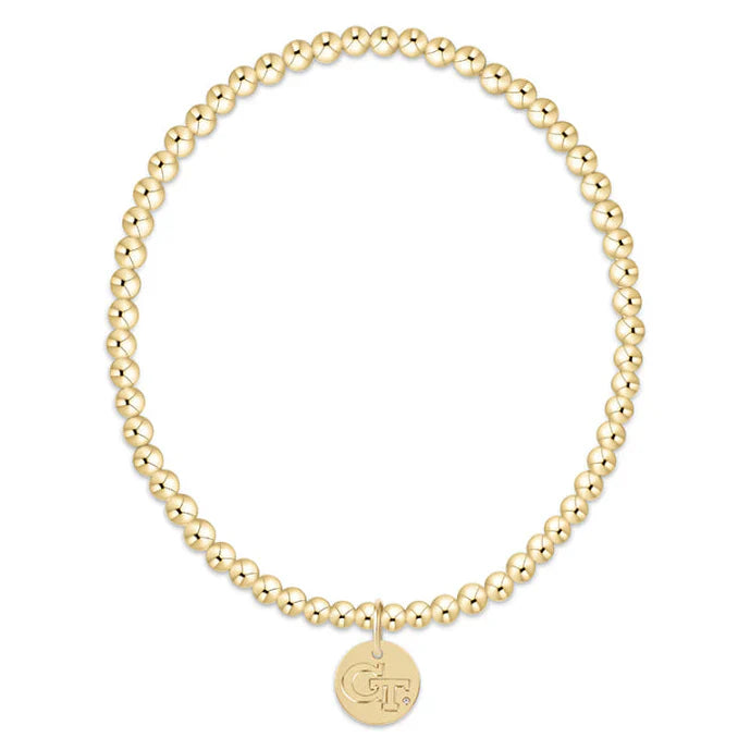 enewton extends - gameday ecollegiate classic gold 3mm bracelet -ga tech disc