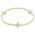 Beaded 3mm Gold Signature Cross 2mm Gold Bracelet by enewton