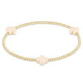 Signature Cross 2mm Gold Bracelet - Off-White by enewton