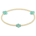 Signature Cross 2mm Gold Bracelet - Mint by enewton