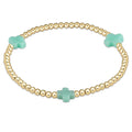 egirl signature cross gold pattern 3mm bead bracelet - mint by enewton