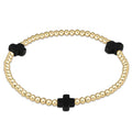 Signature Cross 3mm Gold Bracelet - Onyx by enewton
