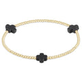 Signature Cross 2mm Gold Bracelet - Onyx by enewton