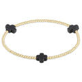 Signature Cross 2mm Gold Bracelet - Charcoal by enewton