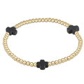 Signature Cross 3mm Gold Bracelet - Charcoal by enewton