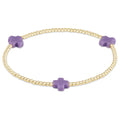 Signature Cross 2mm Gold Bracelet - Purple by enewton